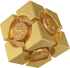 A golden cube adorned with dollar signs, symbolizing wealth and prosperity.