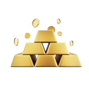 Gold Bars Icon: Symbolizing Wealth and Prosperity with Stacked Bars of Precious Metal