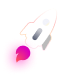 White Rocket Soaring with Purple Flames, Symbolizing Dynamic and Prosperous Financial Lift-off.