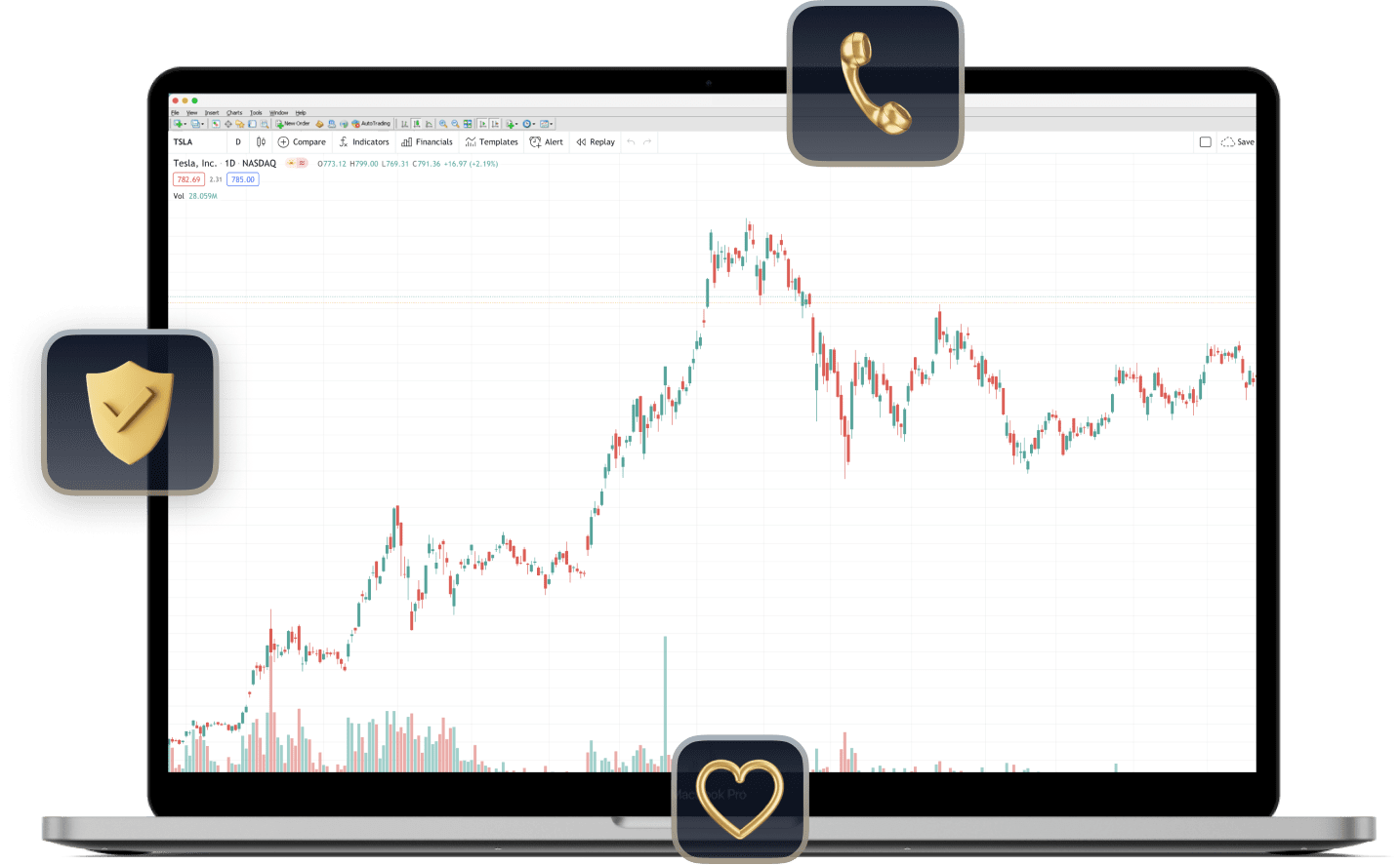 Top cryptocurrency trading platforms displayed on a laptop with MT4, showcasing forex data.