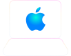 White laptop with blue apple logo