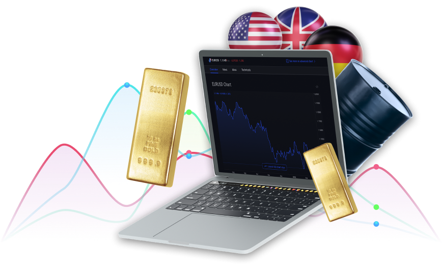 Image showing forex trading with binary options, featuring candlestick charts and financial data