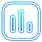 A blue icon displaying a bar graph, representing data visually.