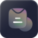 A black and purple icon featuring a paper bag.