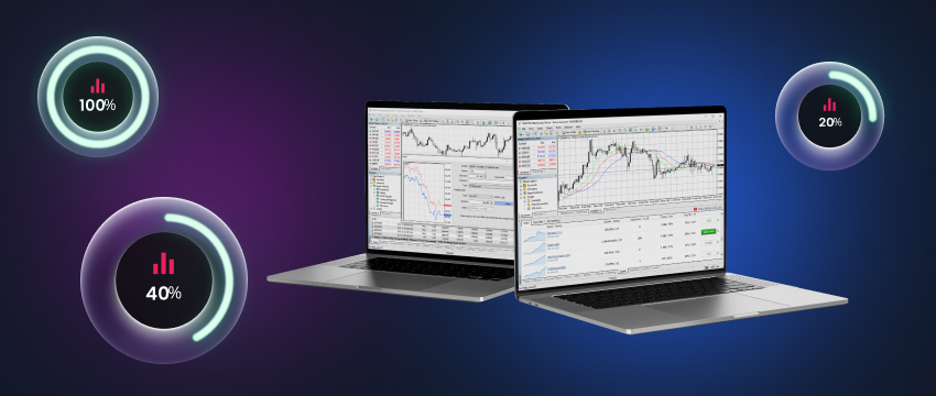  laptop screens with technical charts showing price fluctuations relating to what is a trading platform