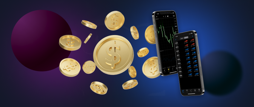 image with 2 mobile phones with currency chart and trading chart displaying price fluctuations related to is forex high risk