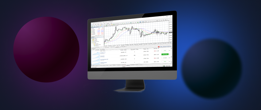 An Apple Macintosh computer presenting up-to-the-minute forex data through the robust Metatrader 4 software.