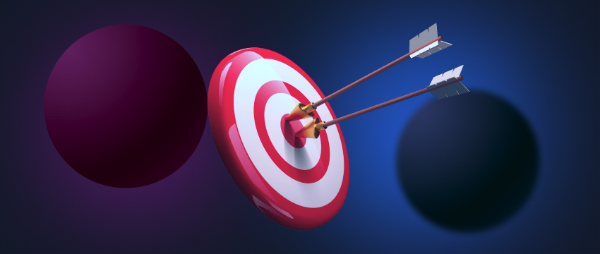 A target marked with arrows, symbolizing the precision and strategy involved in trading indices