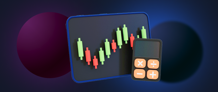 A tablet displaying candlestick charts with a calculator, exemplifying the role of automation in trading.