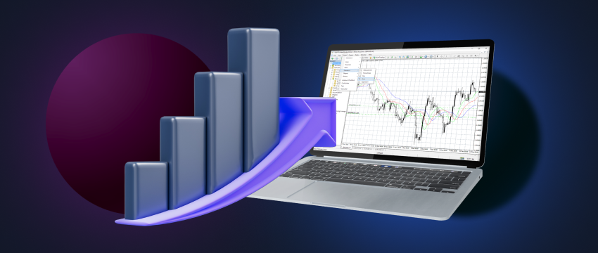 Investment tracking software on a laptop screen featuring a chart