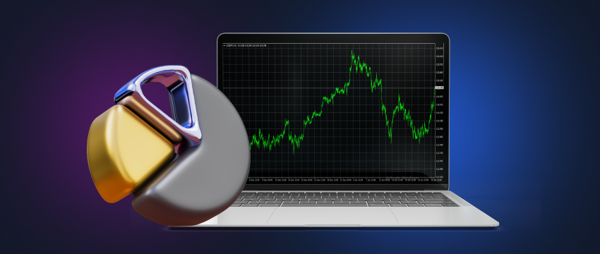A laptop presenting forex data alongside a pie chart, demonstrating the principles of technical analysis.
