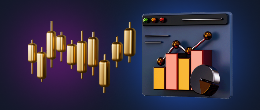 A tablet displaying a combination of line charts, pie charts, and candlestick charts, all forming part of a comprehensive trading plan.