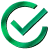 A green tick symbol, indicating verification or approval.