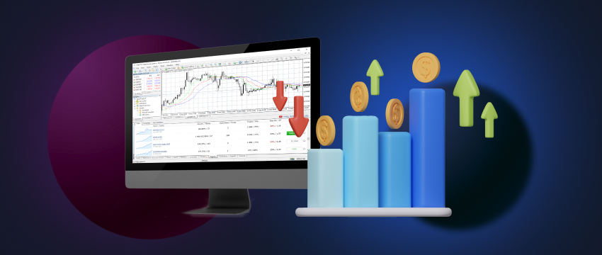 Computer monitor displaying an upward trend chart symbolizing forex trading growth