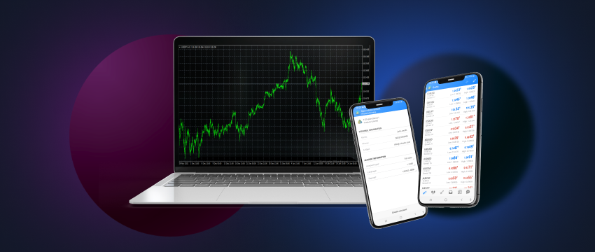 metatrader 4 tarding platform in mobile device and on mac pc. Bar charts present in mt4 and start trading