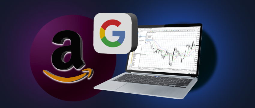 Ordinateur portable avec un graphique linéaire à l'écran montrant les données de vente pour le trimestre écoulé. Négociation d'actions en CFD avec la plateforme MT4