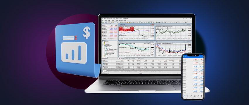Forex trading software: A screenshot of a trading platform displaying charts, indicators, and trading tools.