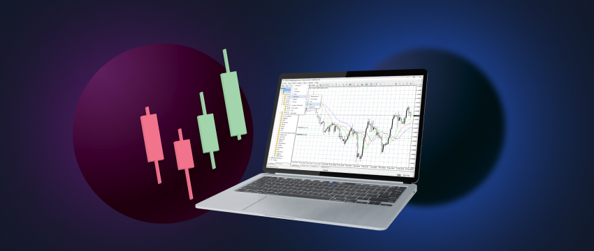Forex trading on laptop. A person using a laptop to engage in forex trading, utilizing leverage and margin on their PC.
