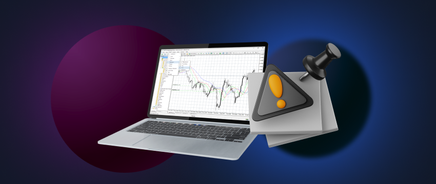 A laptop and paper used for forex trading, highlighting the risks involved.