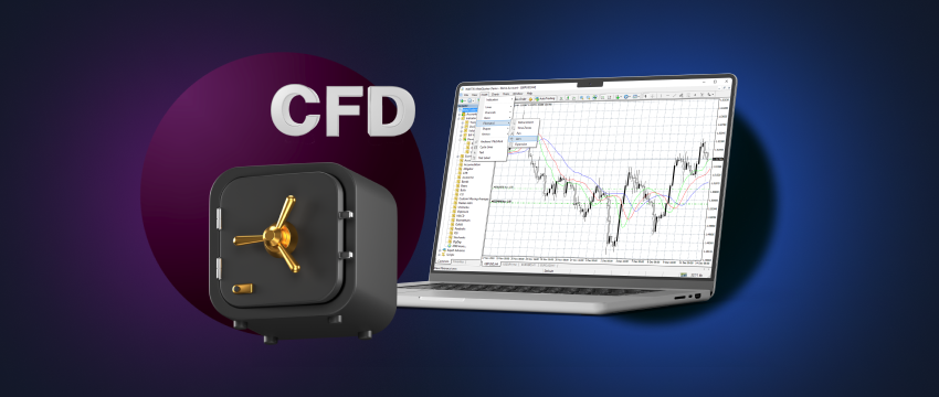 A step-by-step guide on trading forex with CFDs, showing charts, graphs, and analysis tools