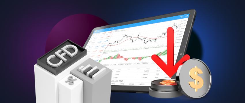 A laptop diagram with a CFD logo behind it, illustrating how to make money with forex trading.