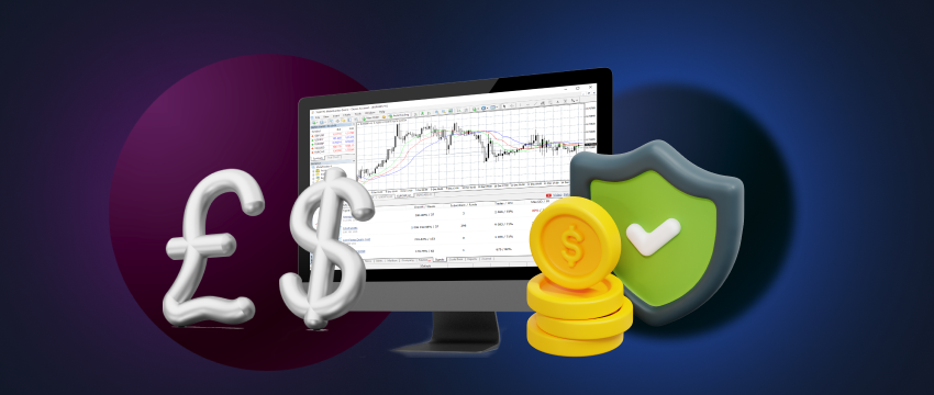 Image of forex trading software displaying currency pair between pound and dollar.