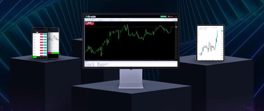 A computer monitor displaying stock market data, highlighting web-based versus downloadable forex platforms.