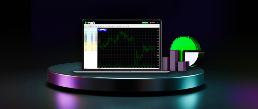Laptop with a green and blue screen, illustrating key aspects of an effective forex trading platform.