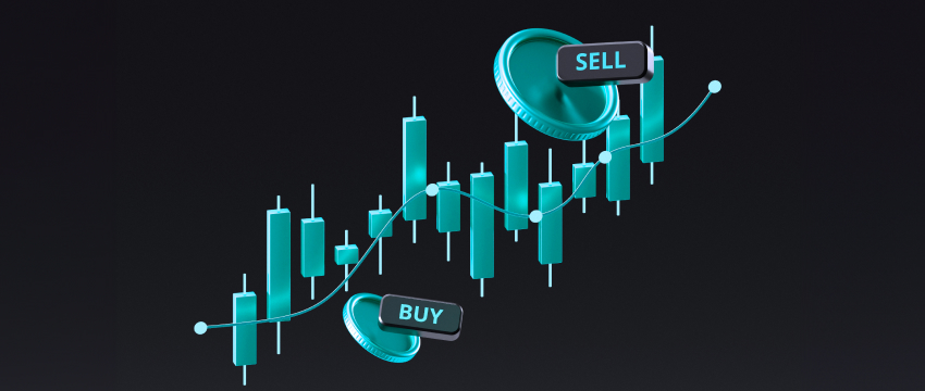 Forex stock chart illustrating buy and sell signals for trading decisions.